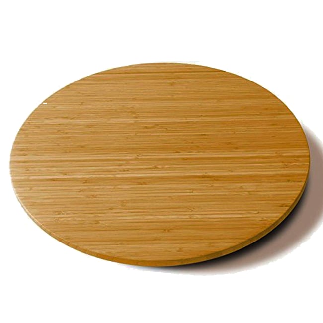 Plateau rond en bambou rotatif 50cm Couleur bois <span itemprop=