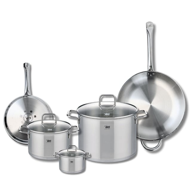 Batterie 2 poêles 24/32cm + 3 faitouts 12/20/26cm PROFI CITRIN gris <span itemprop=