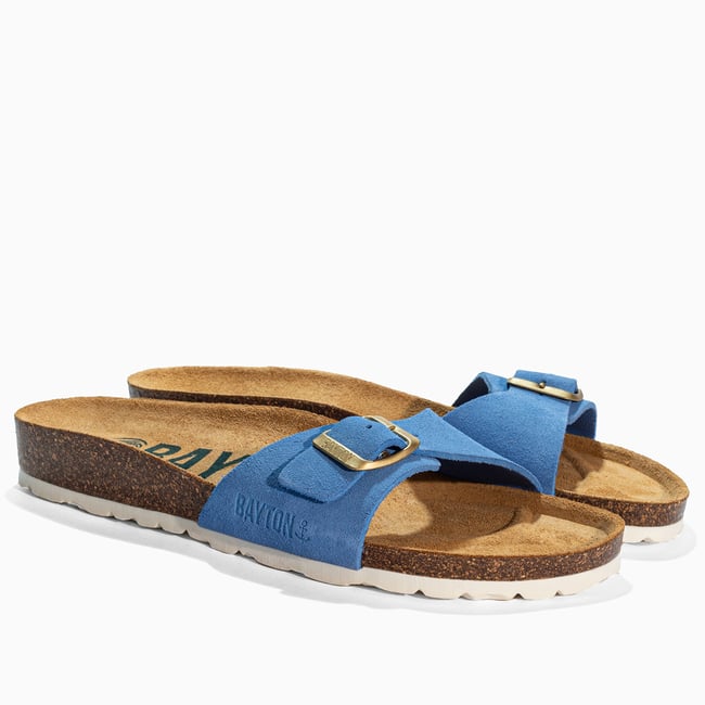 Sandales en cuir suédé ZEPHYR blue <span itemprop=