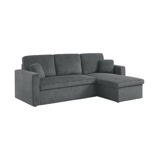 Canapé d'angle convertible réversible 3 places velours côtelé grosse côte IDA - SWEEEK