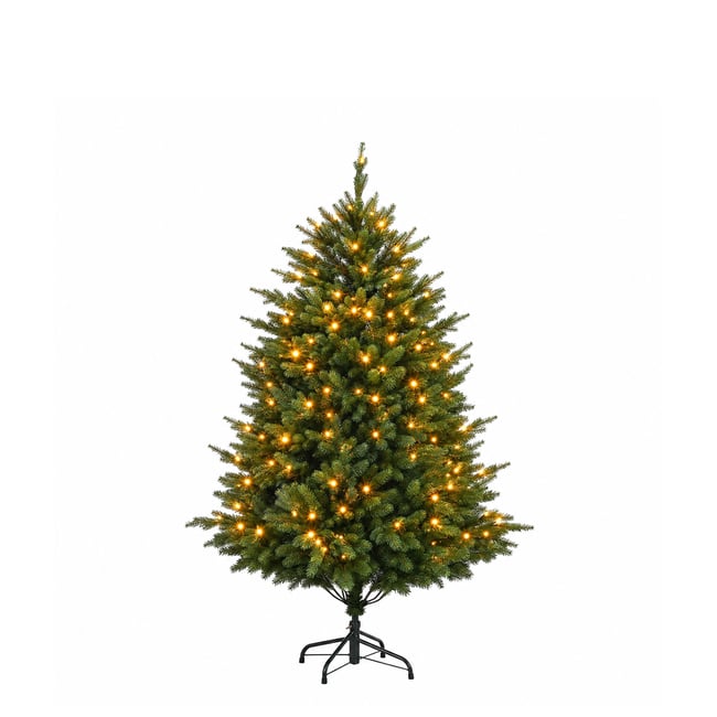 Sapin de noël à led décoratif artificiel H150 FLUFFY Couleur vert <span itemprop=