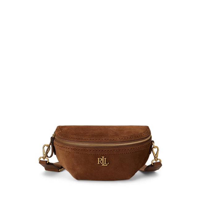 Sac banane en cuir suède, MARCY tabac <span itemprop=
