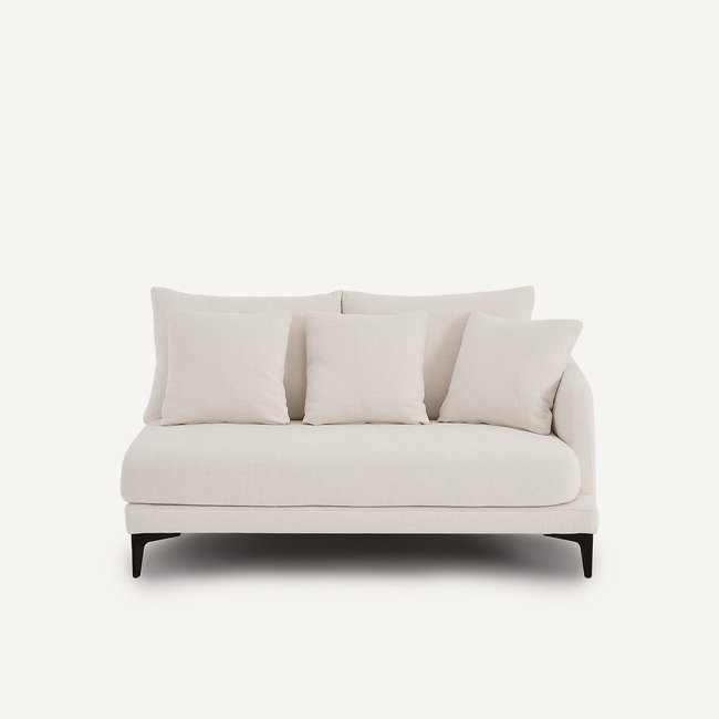 Demi-canapé 2 places en toile polyester, MODERNISTE, design Emmanuel Gallina Couleur craie <span itemprop=