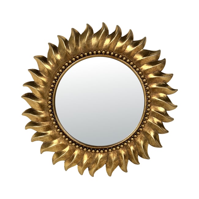 Miroir soleil 18cm Couleur or <span itemprop=