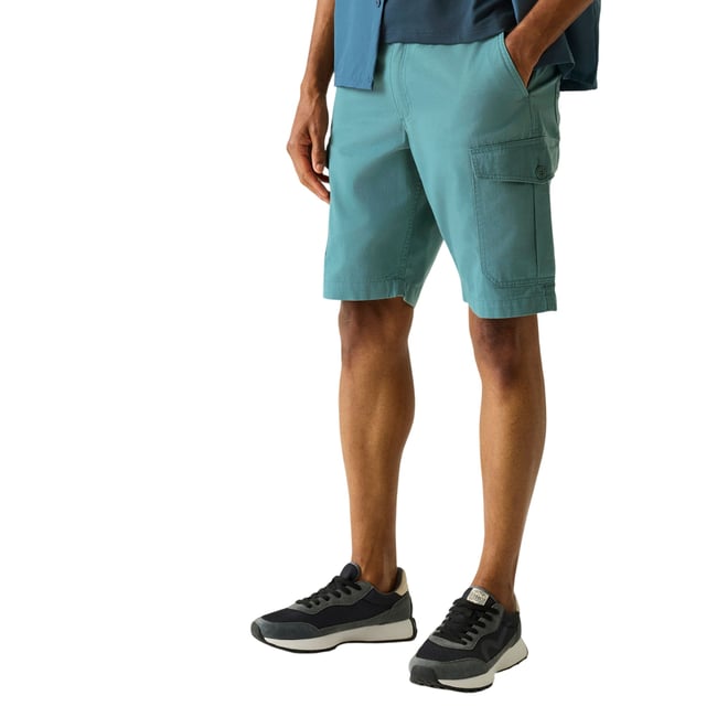 Short décontracté style rétro RUWAN turquoise <span itemprop=