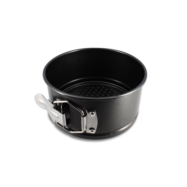 Moule à charnière à fond amovible en acier carbone 14cm, AMANDINE noir <span itemprop=