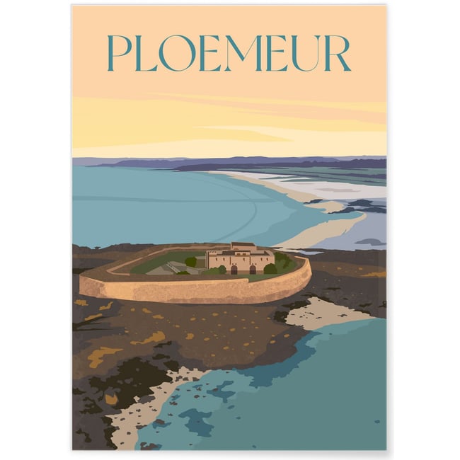 Affiche ville de Ploemeur Couleur blanc <span itemprop=