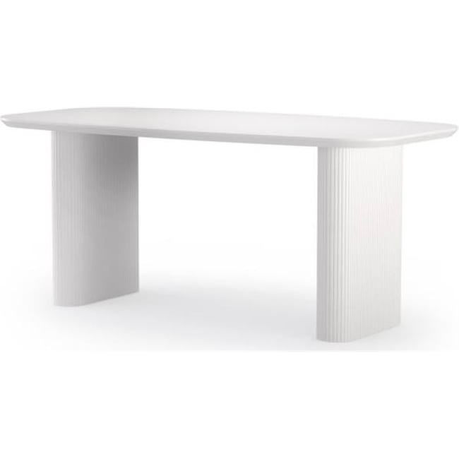 Table à manger à lattes Couleur blanc <span itemprop=
