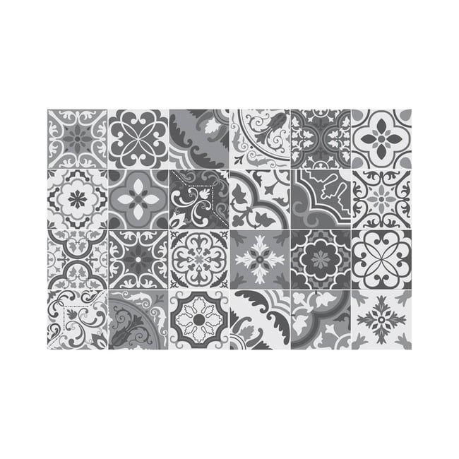Tapis vinyle MOSAIQUE Couleur gris <span itemprop=