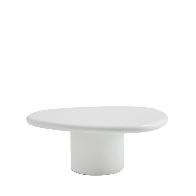 Table basse organique en fibre de ciment L80cm - LUNA Couleur blanc <span itemprop=