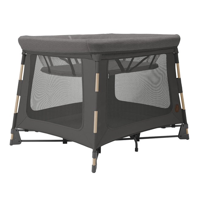 Lit de voyage pliable 3 en 1 Swift ECO : Berceau, Lit et Parc gris foncé <span itemprop=