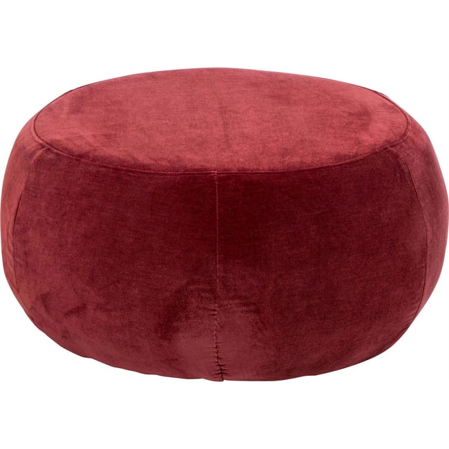 Pouf rond en tissu Couleur bordeaux <span itemprop=