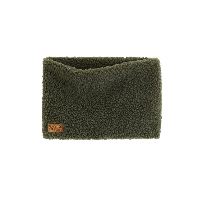 Cache cou enfant en sherpa Ginkgo vert <span itemprop=