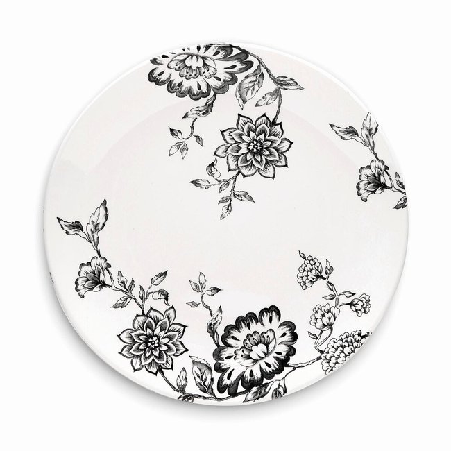 Set of 4 Botanical Night Dinner Plates, blue, WADE POTTERY