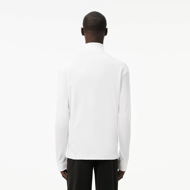 T shirt col roule interlock coton regular fit nbsp blanc Lacoste La Redoute