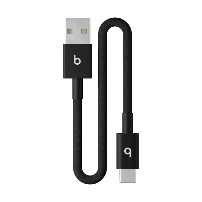 Câble de charge tissé court USB-A vers USB-C  20 cm Noir - BEATS BY DR,DRE