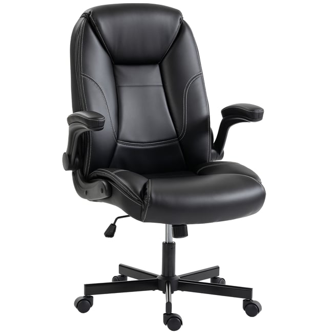 Chaise de bureau polyuréthane Noir Couleur noir <span itemprop=