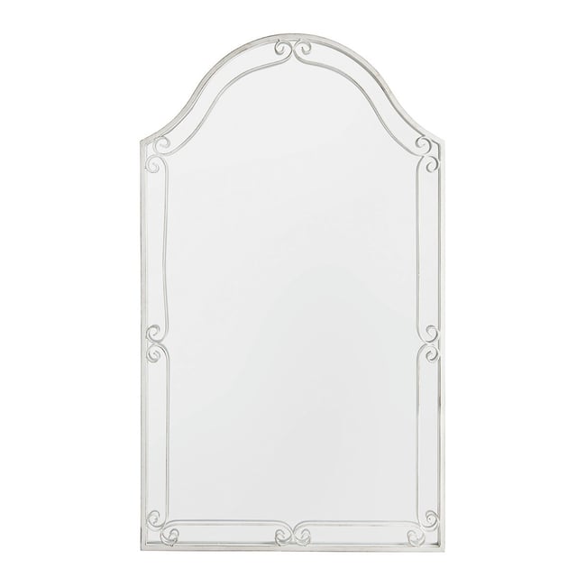 Miroir Apolline en métal blanchi Couleur blanc antique <span itemprop=