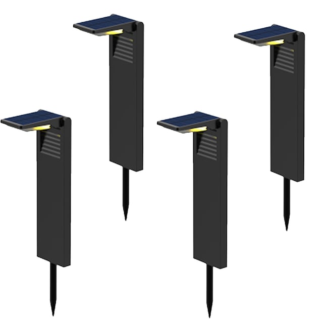 Lot de 4 Potelets solaires à piquer 4x OSTRY Couleur noir <span itemprop=