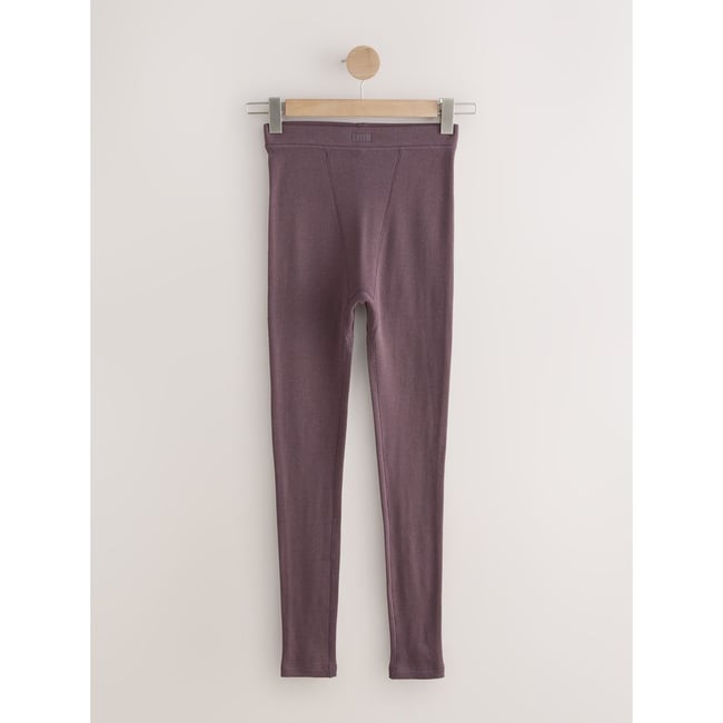 Leggings thermique côtelé thermogen prune <span itemprop=