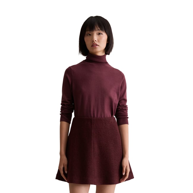 Minijupe A-Shape en laine bouillie dunkelrot <span itemprop=