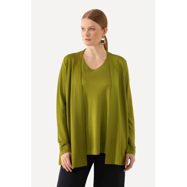 Veste au tombé fluide vert avocat <span itemprop=