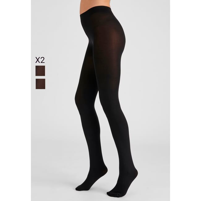 Collants thermolactyl 100d - Lot de 2 lot noir <span itemprop=