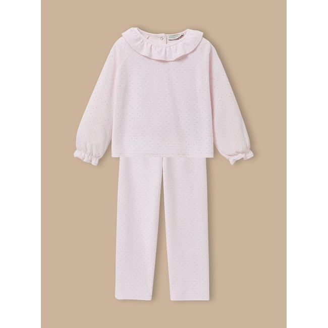 Pyjama velours imprimé pois micro pois bordeaux <span itemprop=