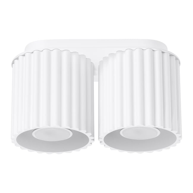 Plafonnier Aluminium Blanc GU10 2 Aura Couleur blanc <span itemprop=