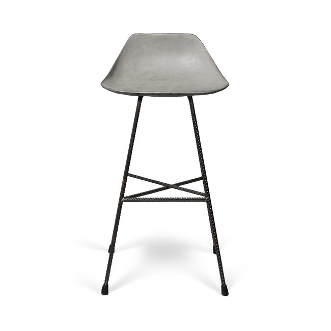 Tabouret de bar HAUTEVILLE Couleur gris béton <span itemprop=