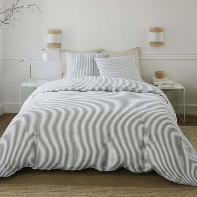 Parure de lit - Housse de couette + taie 100% Gaze de Coton multicolore <span itemprop=