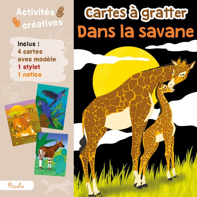 Cartes à gratter Dans la savane beige <span itemprop=