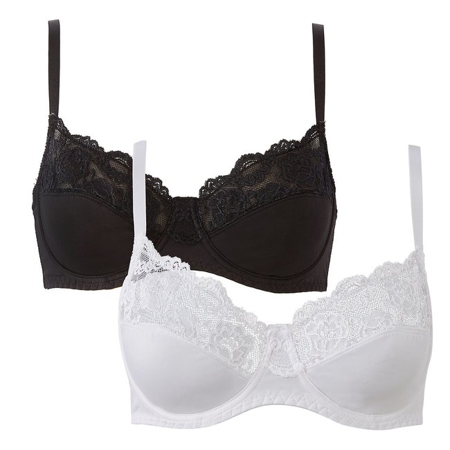 Pack of 2 Anthea Full Cup Bras black/white ANNE WEYBURN
