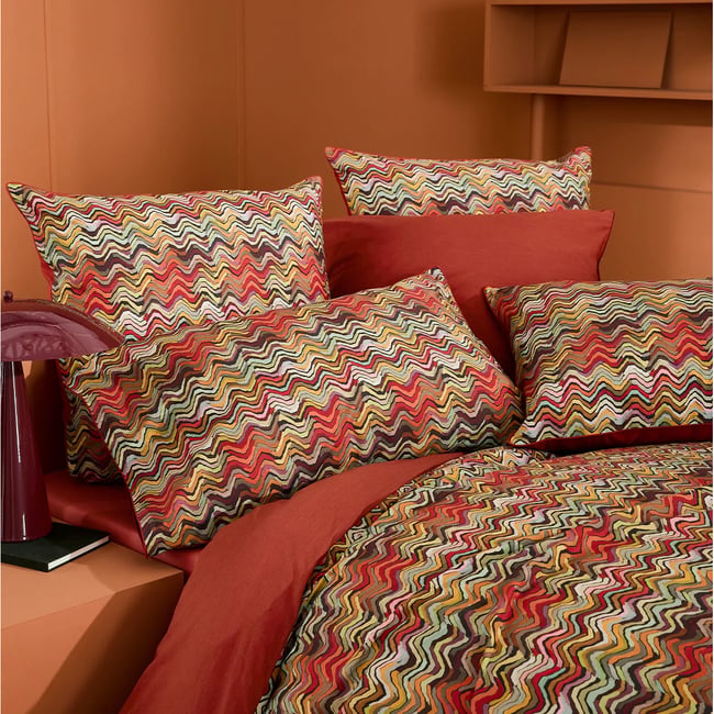 Lot de 2 taies percale de coton WAVY pop <span itemprop=