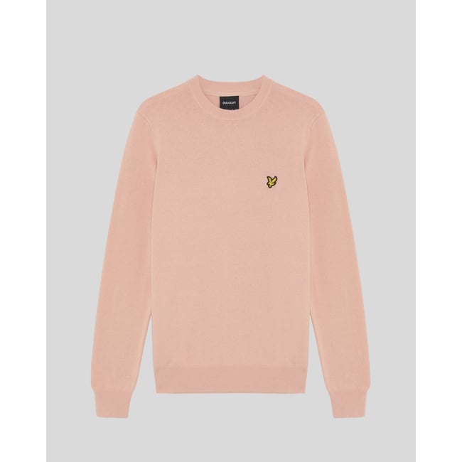 Pull en coton col rond rose pamplemousse <span itemprop=