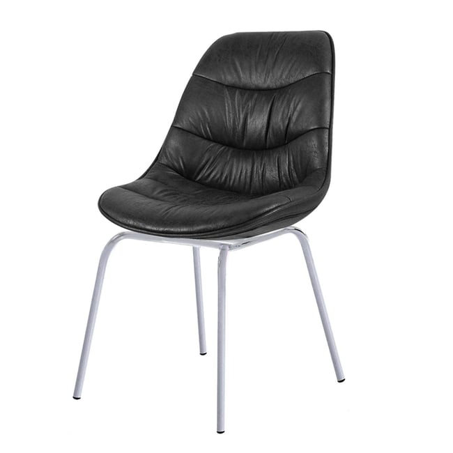 Chaise e pied métal gris Couleur noir <span itemprop=
