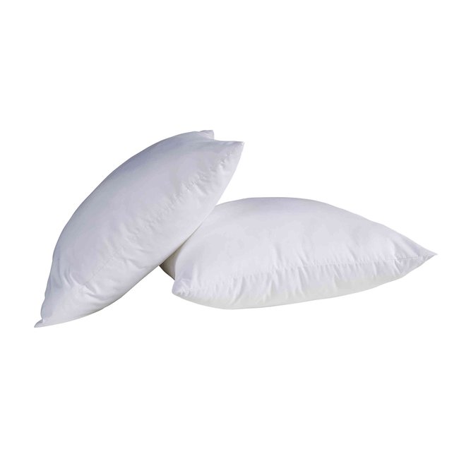 Oreiller confort enveloppe coton (lot de 2) Couleur blanc <span itemprop=