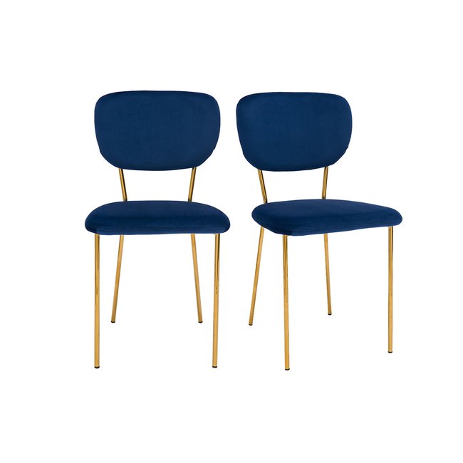 Chaises design en velours pieds métal doré (lot de 2) LEPIDUS - MILIBOO
