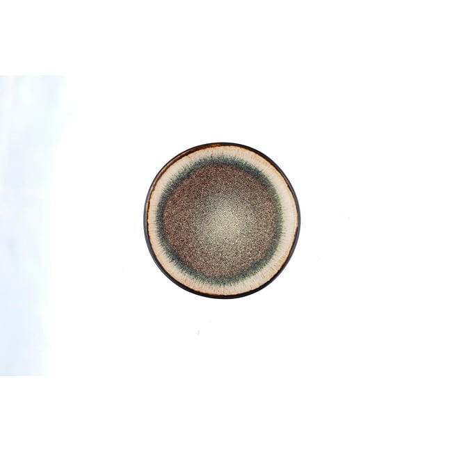 Lot de 6 assiettes à pain en grès, IRIS Couleur dégradé beige et marron <span itemprop=