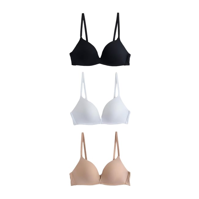 Soutien-gorge lissant push-up a-e, lot de 3 noir/blanc/nuit/praline <span itemprop=