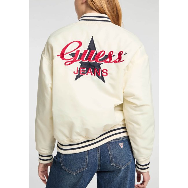 Blouson Teddy Brodé beige <span itemprop=
