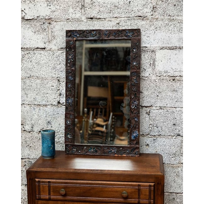 Miroir en céramique Georges N°1362 - Bon état Couleur gris <span itemprop=
