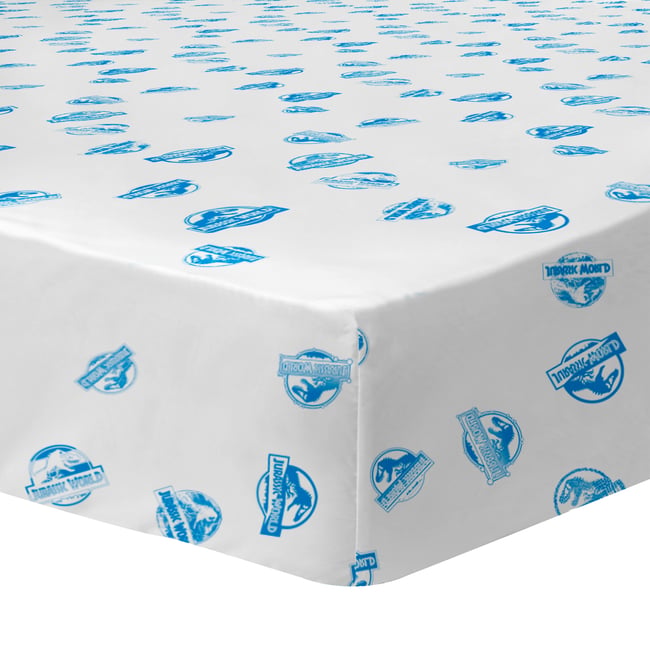 Drap-housse Imprimé 100% Coton, ENCOUNTER blanc <span itemprop=