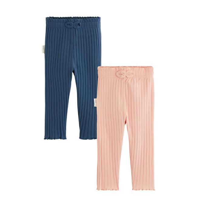 Lot de 2 leggings enfant côtelés Dina rose <span itemprop=