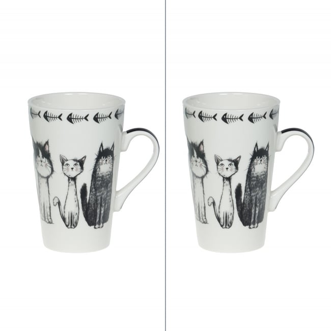 Coffret de 2 mugs Felix 46 cl Couleur noir <span itemprop=