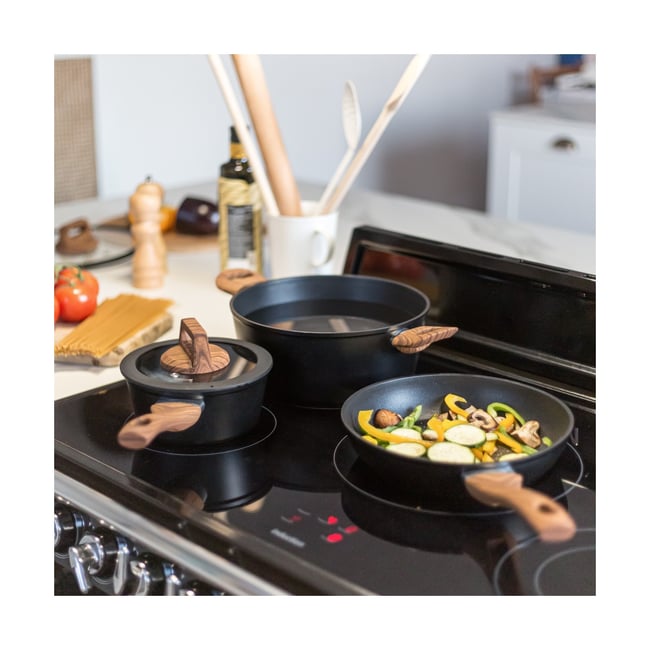 Batterie de cuisine 5 pièces noir <span itemprop=