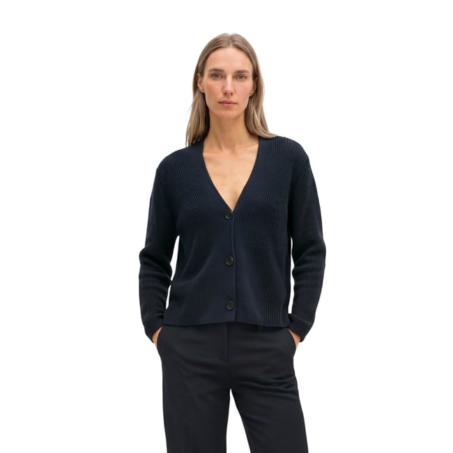 Cardigan col V relaxed en coton biologique lourd - MARC O'POLO
