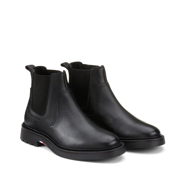 Leather Chelsea Boots, black, TOMMY HILFIGER