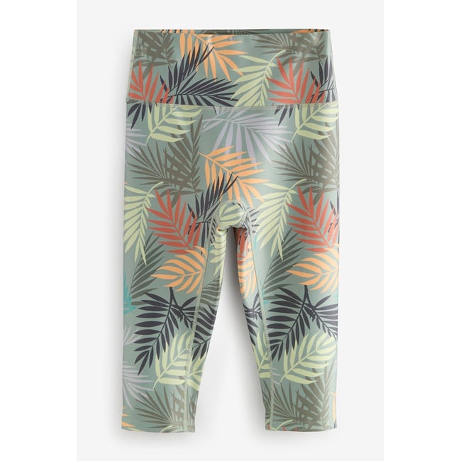 Legging court active power imprimé palmier <span itemprop=