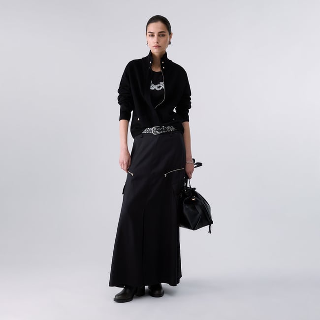 Veste en maille noir <span itemprop=